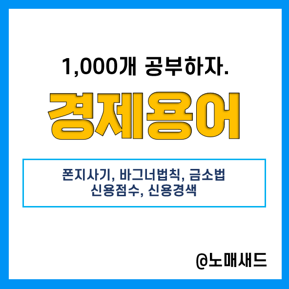 경제용어 :: 폰지사기, 바그너법칙, 금소법, 신용점수제, 신용경색