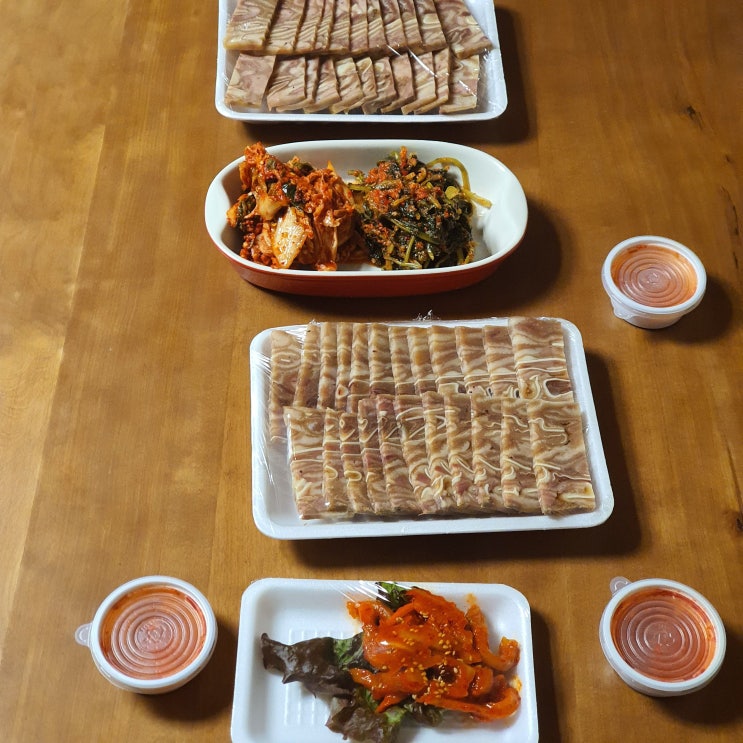  편육과 대구 매운탕 그리고 깔라만시 소주