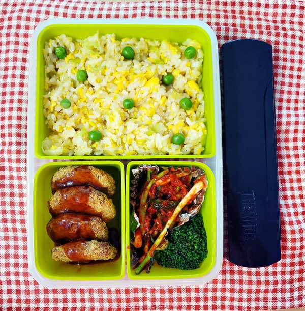  남편 도시락(5) [들기름 달걀 볶음밥]. 간단하지만 너무 맛있는 남편 최애 볶음밥 직장인 도시락.