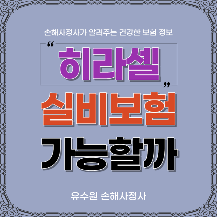  히라셀 실비 받을 수 있나요? 궁금하면 지급 바로 알아봅시다