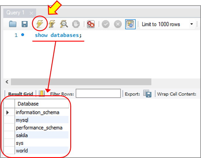  MySQL 데이터베이스 보기 및 생성