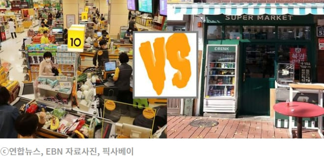  동일상품, 대형마트-중소슈퍼마켓 간 경쟁 낮다..."영업 규제할 필요 없어"