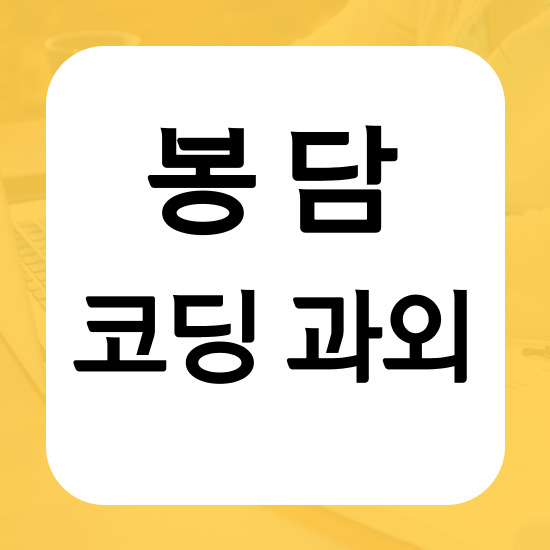  봉담 코딩과외 초등 중등 봉담읍 중학생 코딩과외 일대일 수업
