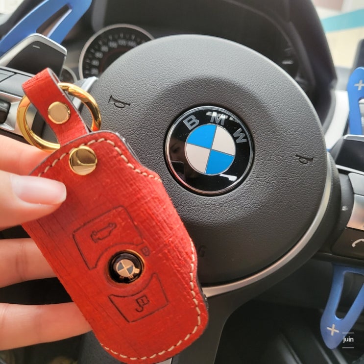 BMW F30 320d 스마트키 케이스 고급스러운 브로그앤머로우 핸드메이드 스마트키 케이스로 선택했어요