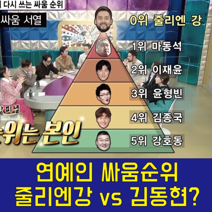 연예인 싸움순위 1등은 누구? 줄리엔강 vs 김동현?