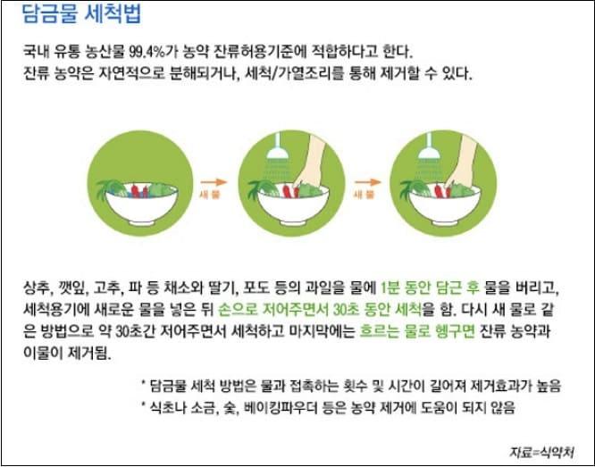 과일 야채에 농약 듬뿍?...'담금물 세척법' 사용해야