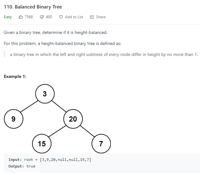JAVA_Balanced Binary Tree_LeetCode 110