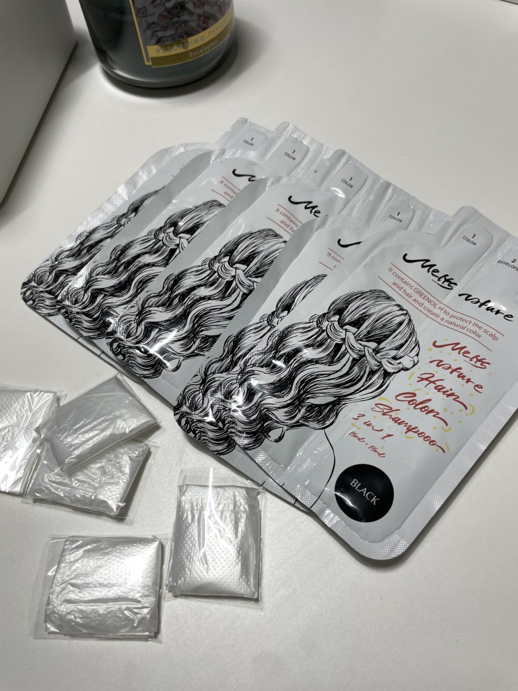  새치염색샴푸 멜츠네이처 염색샴푸 블랙 후기 20대 새치 초보자도 간편하게 특허인증완료