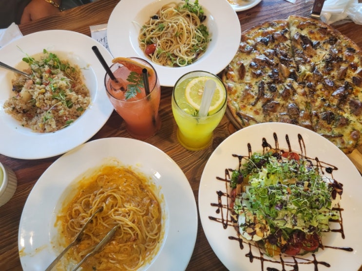  파주맛집 힐링뱀부 대나무카페(ft.게살크림파스타/머쉬룸피자)