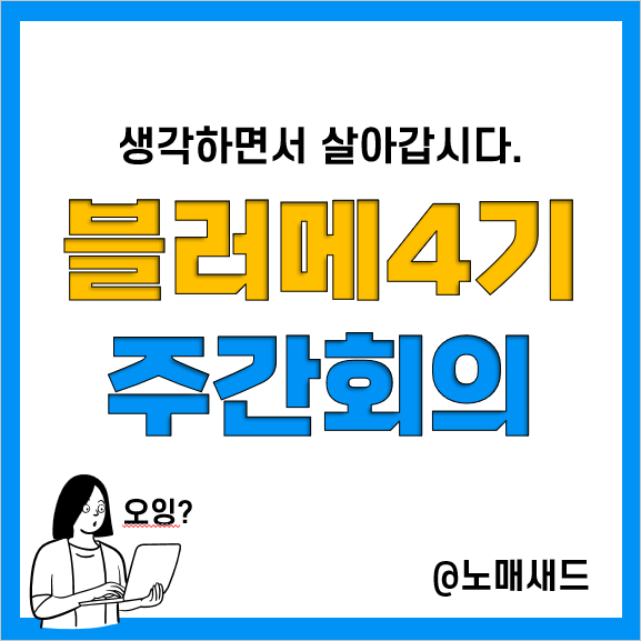 블러메 4기 2주차 주간회의, 진짜 이렇게 하실거에요?