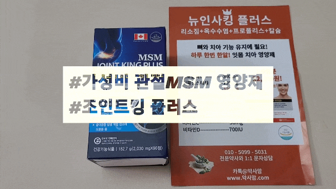  가성비 최고 관절MSM 영양제 추천 엠에스엠 조인트킹 플러스
