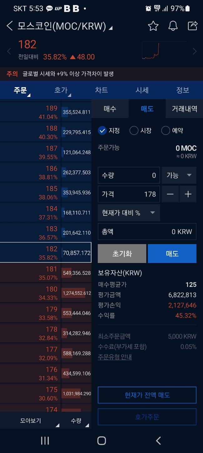  [10월23일 매매일지_ 모스코인 펌핑] MOC coin