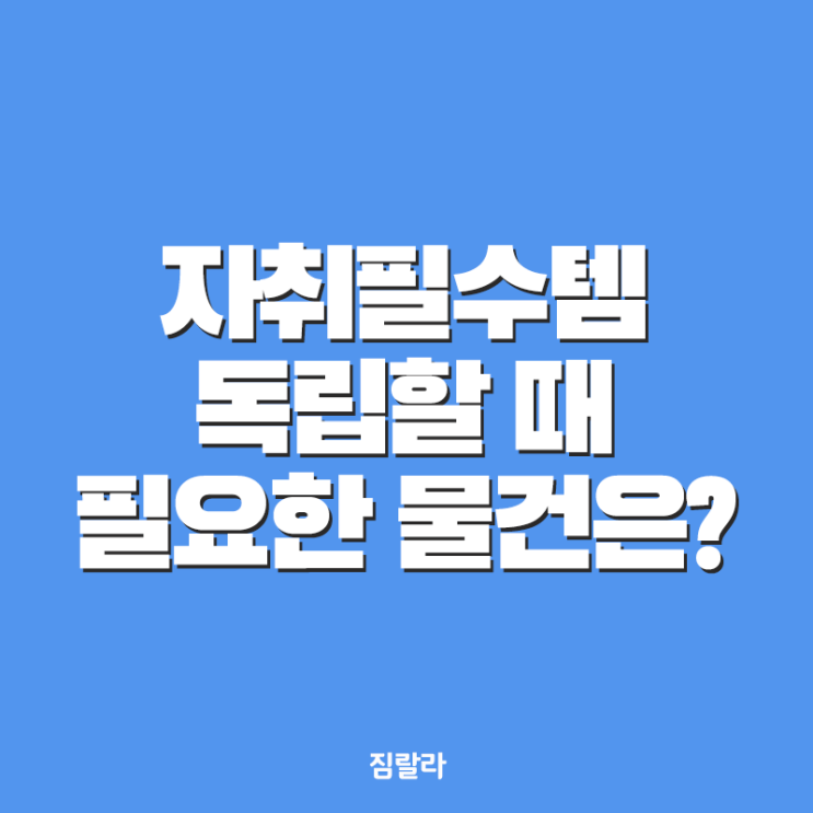  자취 필수템, 처음 독립할 때 필요한 물건은?
