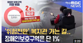 '위험천만' 복지관 가는 길.. 장애인보호구역은 단 1%(목포MBC) '위험천만' 복지관 가는 길.. 장애인보호구역은 단 1%(목포MBC)