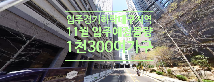  입주경기 하락 속 대구지역 11월 입주예정물량 1천300여가구