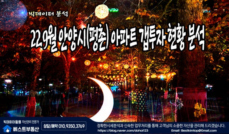  22.9월 안양시(평촌) 아파트 갭투자 현황 분석!!!