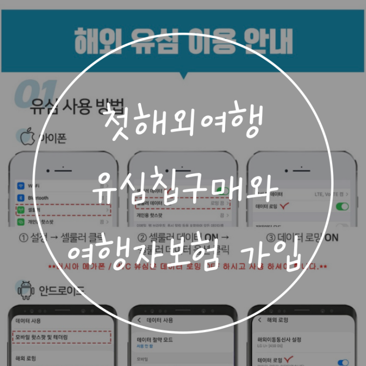  첫해외여행준비물 해외여행자보험, 해외유심칩구매