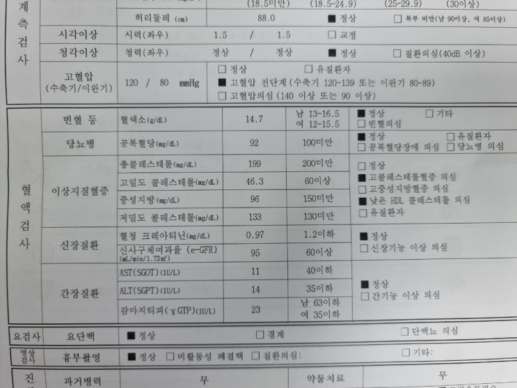 2022년 회사 건강검진결과 기록! 이상지질혈증? 고콜레스테롤혈증 의심과 낮은 HDL 콜레스테롤 의심