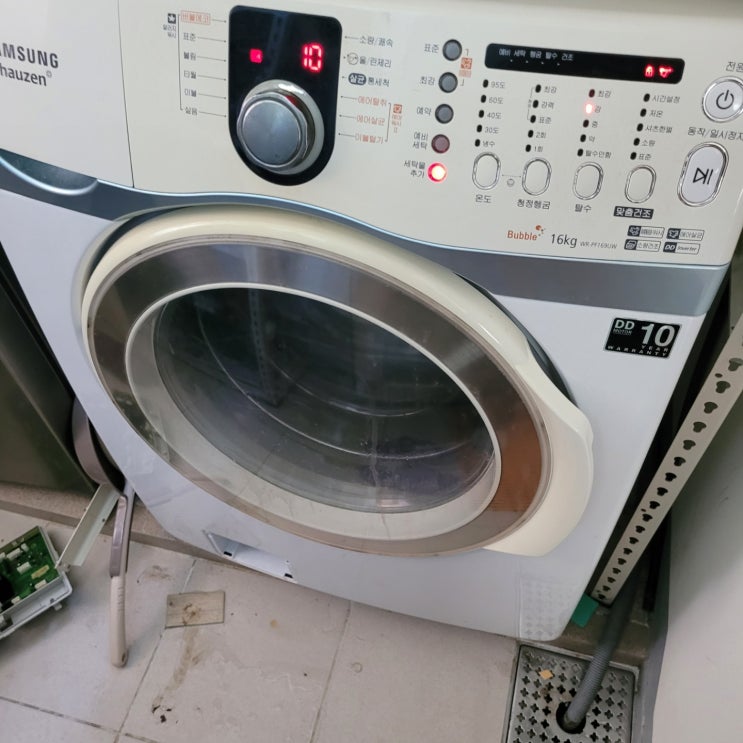 부산 해운대 반여동 삼성 빌트인 드럼세탁기 메인보드(PCB,회로기판) 수리 WR-PF169UW 배수불량