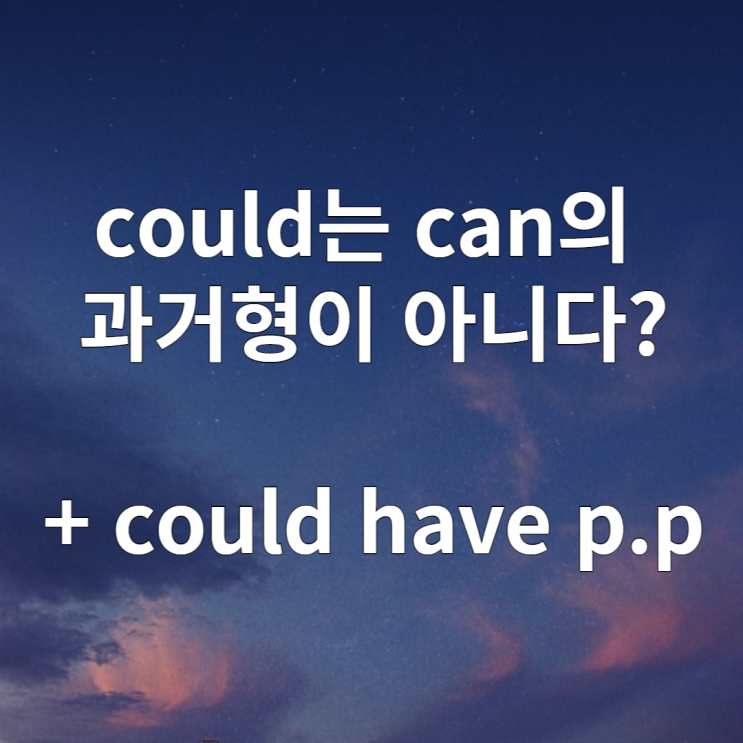  조동사 could는 can의 과거형이 아니다? (+ could have pp)