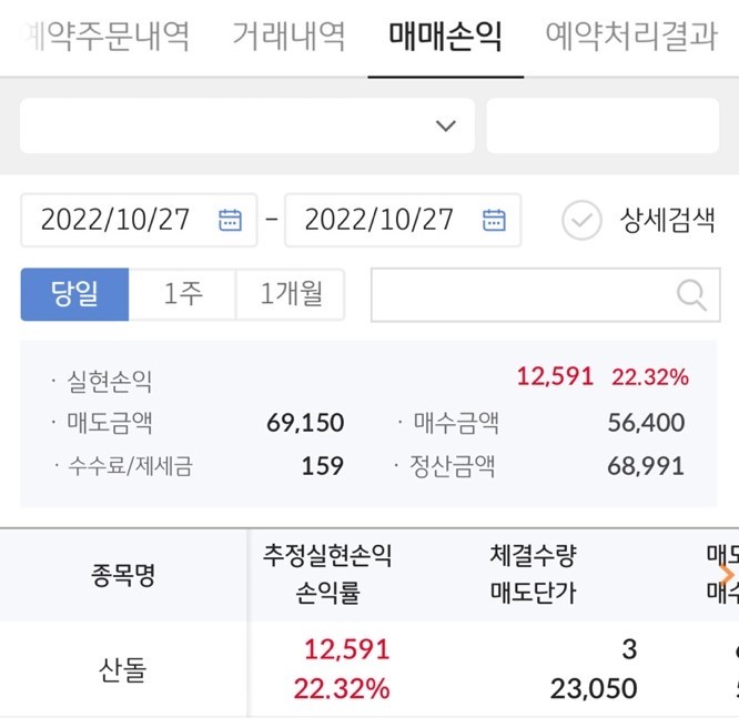 공모주 산돌상장일 매도