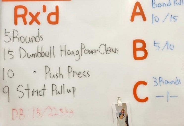  여자 크로스핏 크린이 13주차-3 Dumbbell Hang Power Clean / Dumbbell Push Press / Strict Pull Up