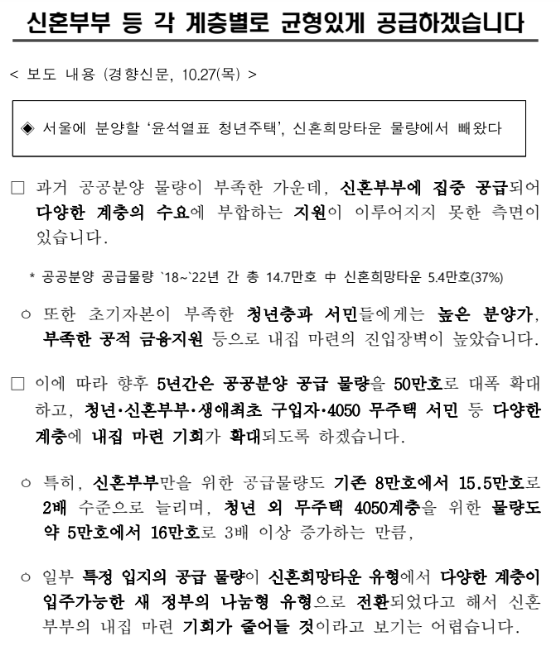 신혼부부 등 각 계층별로 균형있게 공급하겠습니다_국토교통부 신혼부부 등 각 계층별로 균형있게 공급하겠습니다_국토교통부
