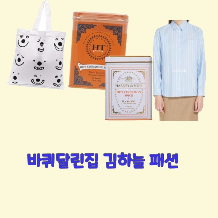  김하늘 바퀴달린집 3회 시즌4 셔츠 남방 가방 에코백 선물세트 집들이 티 차 시나몬 옷 패션