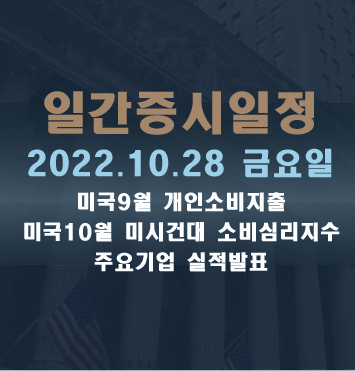  증시일정2022.10.28 금요일
