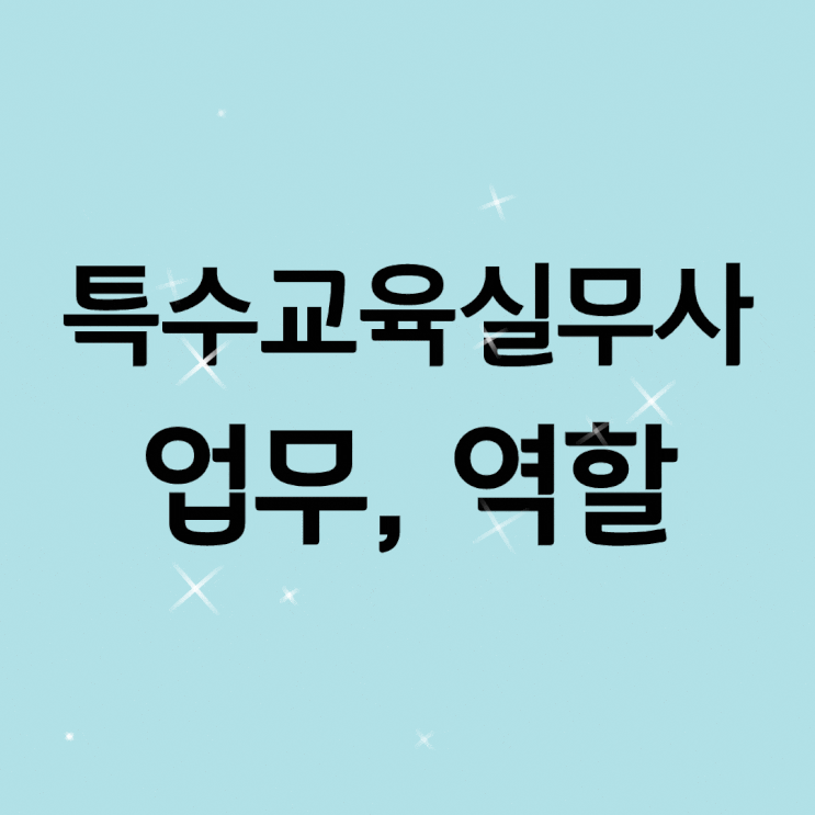  특수교육실무사 하는 일