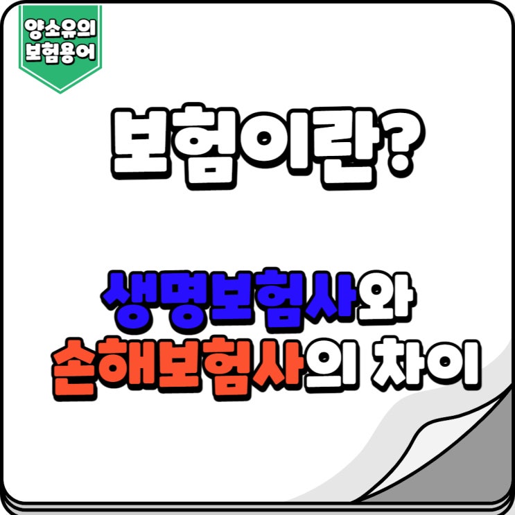  보험이란? 생명보험사와 손해보험사의 차이