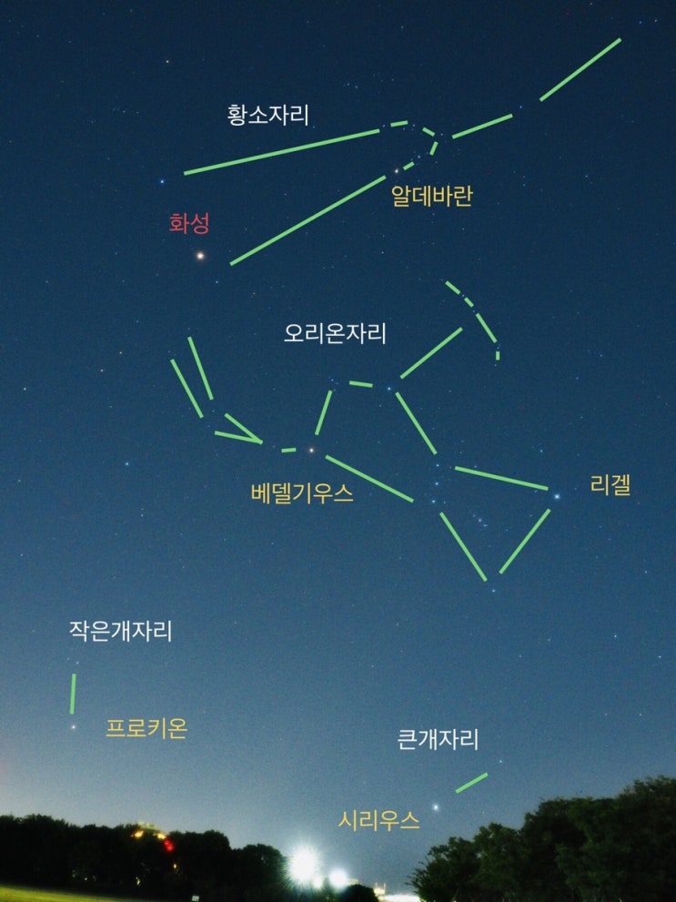  2022년 10월 겨울철 별자리, 1등성 11개 관측및 안드로메다 은하 관측
