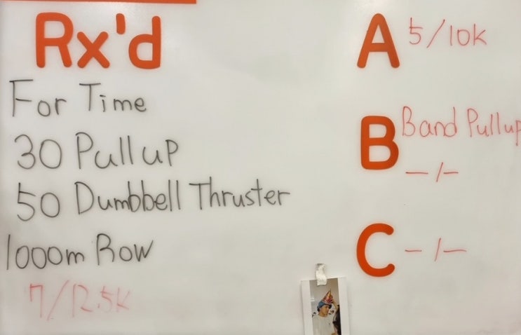  여자 크로스핏 크린이 13주차-5 Pull Up / Dumbbell Thruster / 1000m Row