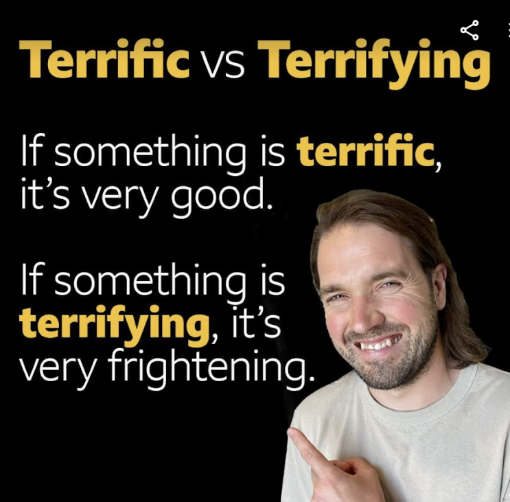 [영어] Terrifc(테리픽)와 Terrifying(테러파잉)의 차이