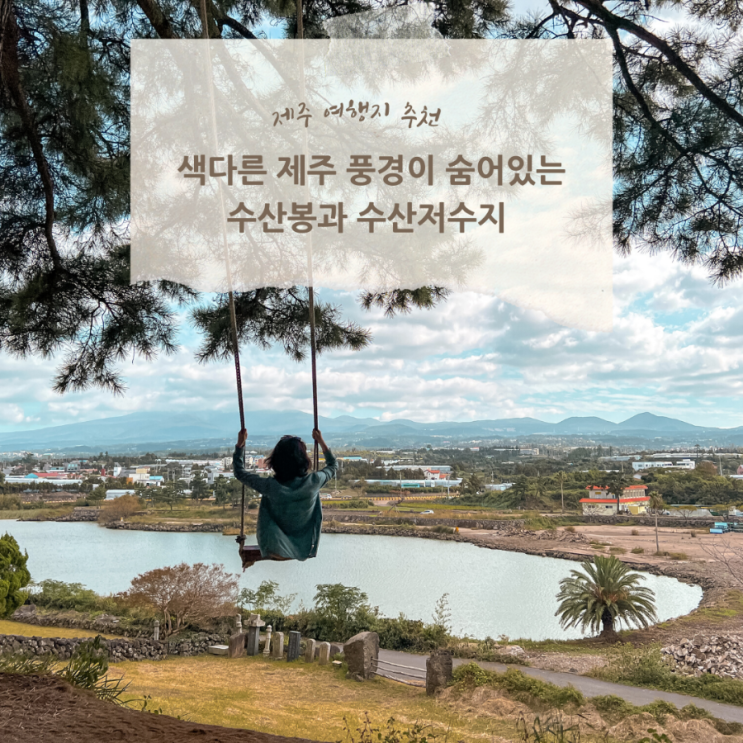  제주 뷰포인트 추천 한라산이 보이는 수산봉에서 그네타기