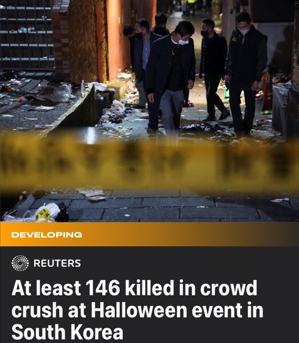  할로윈 이태원 압사 사고 안타깝다 삼가 고인의 명복을 빕니다