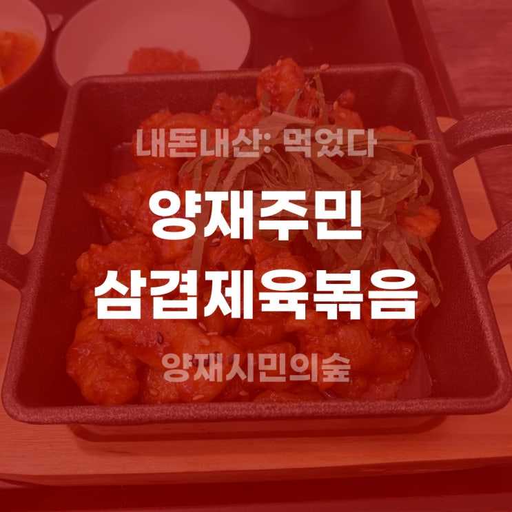 [내돈내산] 양재주민 삼겹제육볶음 점심 후기