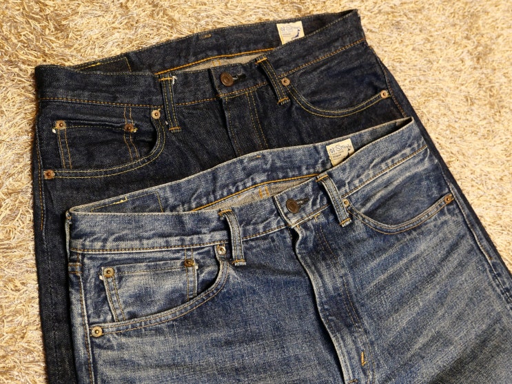  오어슬로우(Orslow) 데님 107 원워시(One wash), 투이어(2 Year) 비교 후기