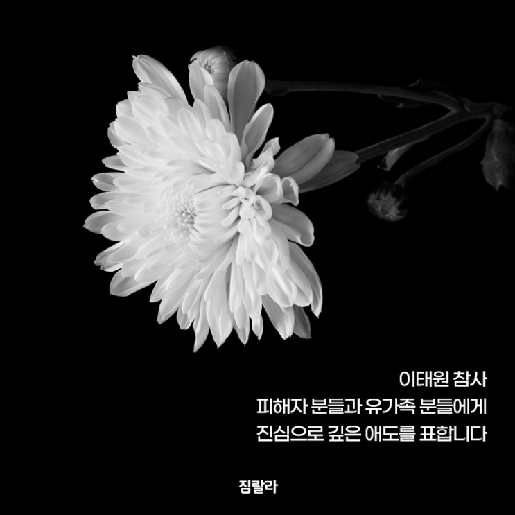  이태원 참사에 애도를 표합니다.