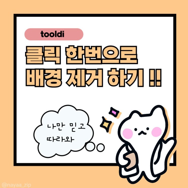  [툴디 2기] 툴디로 쉽고 간편하게 배경제거 해보자 :D