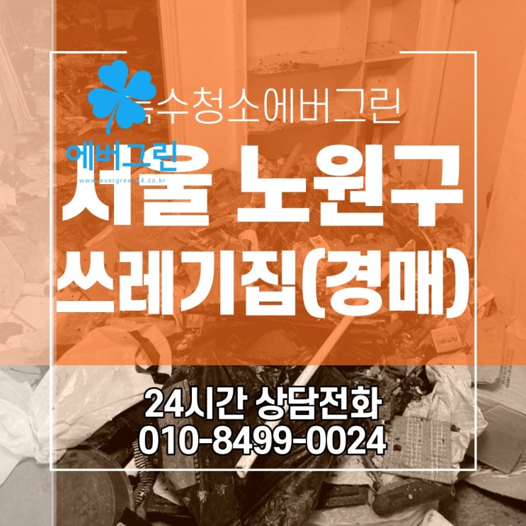  서울 노원구 특수청소에버그린 쓰레기집 경매 리모델링