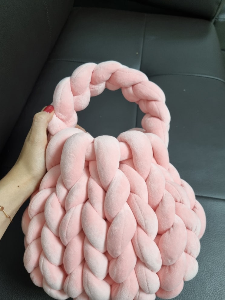  DIY 벨벳 자이언트얀 핸드니팅 가방 만들기