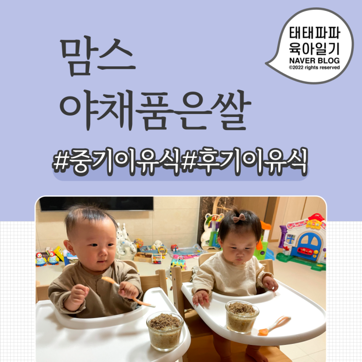  맘스 후기이유식 야채품은쌀, 간편하게 9개월 쌍둥이 후기