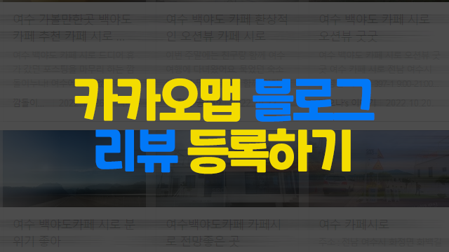  블로그 키우기 꿀팁 카카오맵 리뷰 등록 활용하기 방문자 유입 늘리기