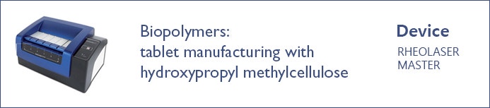 점탄성(RHEOLOGY) 분석기 - Biopolymers : tablet manufacturing with hydroxypropyl methylcellulose