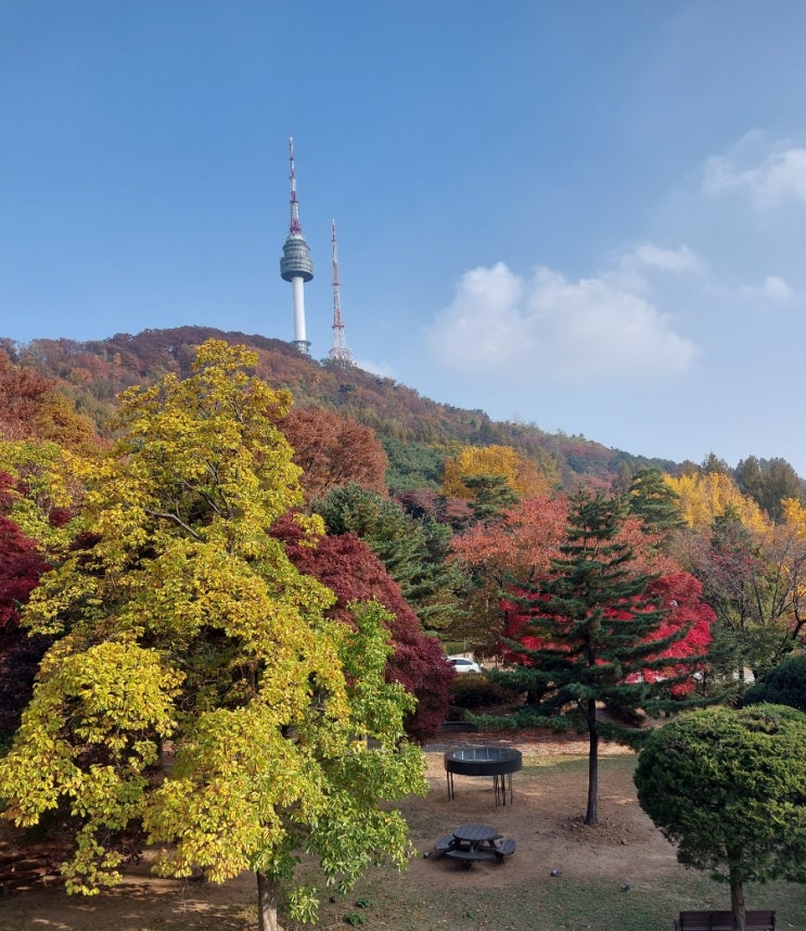 용산 남산도서관 2층 디지털 라운지 옥외마당 남산 하늘뜰