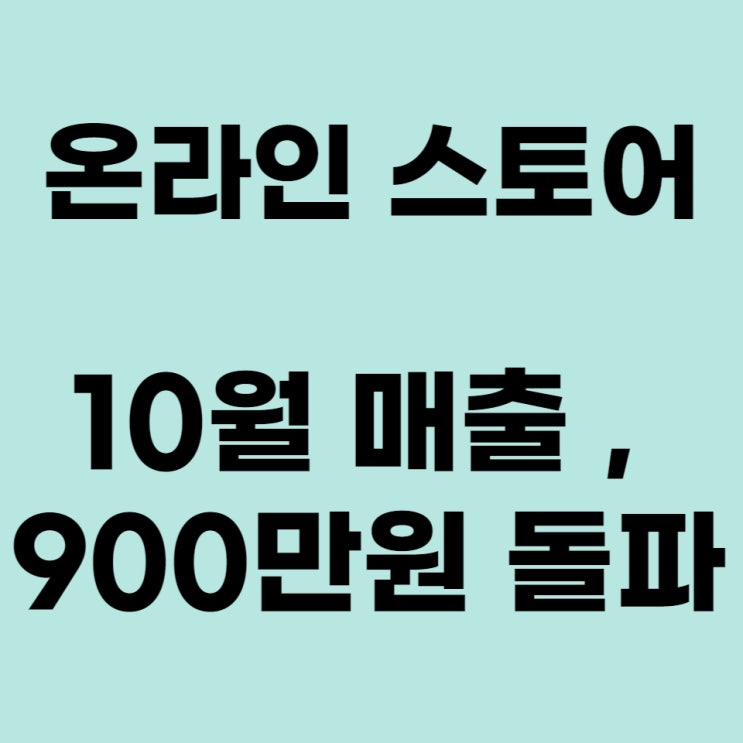  온라인 스토어 4개월 초보의 10월달 매출 !