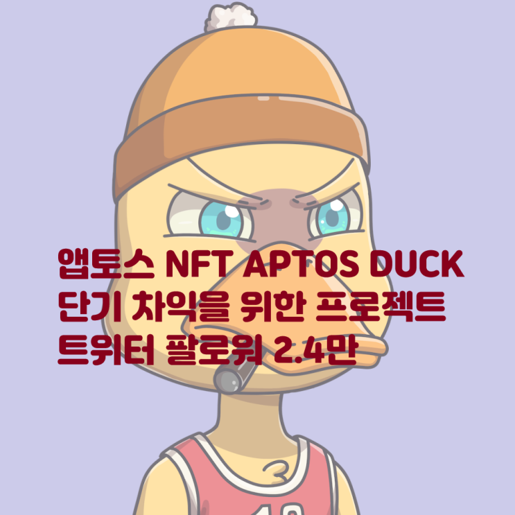트위터 팔로워 2.4만의 앱토스 NFT Aptos Ducks 단기차익을 위한 NFT 가능할까? APT 앱토스코인 APT코인 페이스북코인 메타 앱토스덕