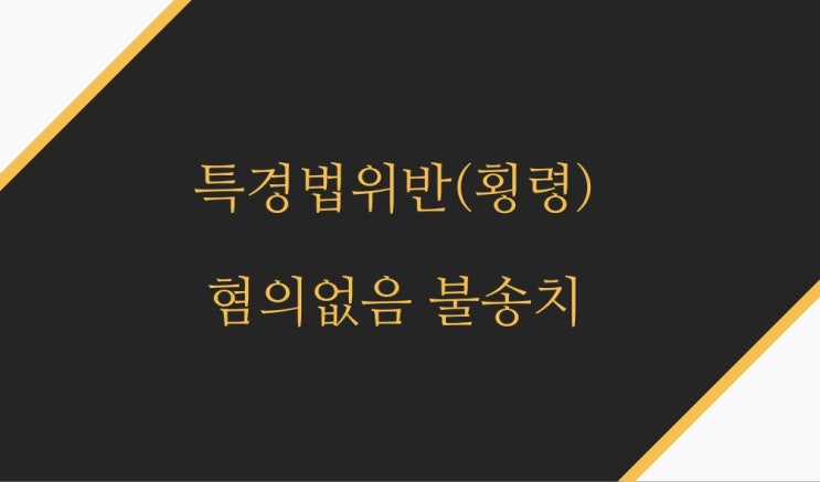  특정경제범죄가중처벌등에관한법률위반(횡령) 무혐의 불송치 사례