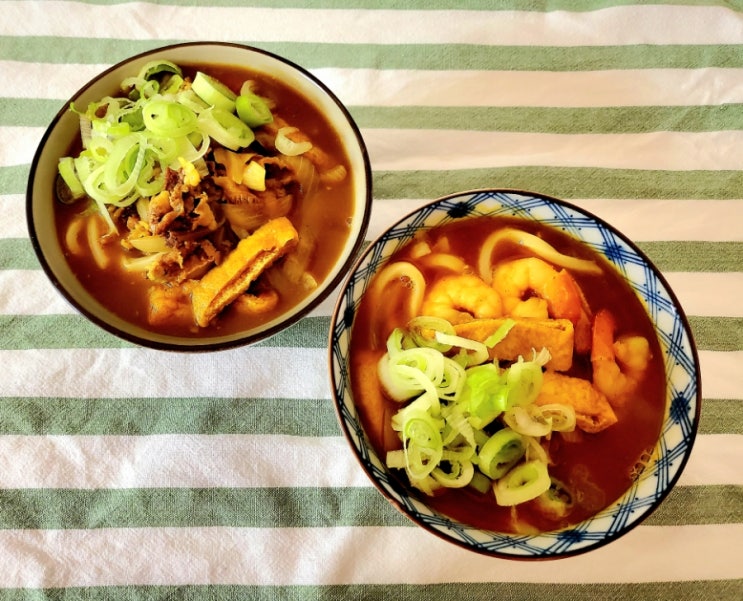  카레 우동 만들기.[우삼겹 카레 우동][쉬림프 카레 우동]시판 우동으로 카레 식당과 똑같은 맛 내는 레시피. 아비꼬 카레 우동 만드는 방법.